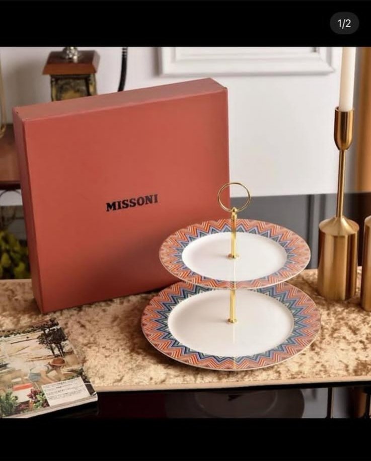 Missoni sweets serving stand with two tires