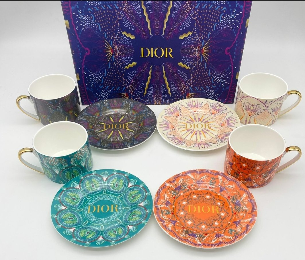 Dior cup set of two tea cups with 4 colors available 
