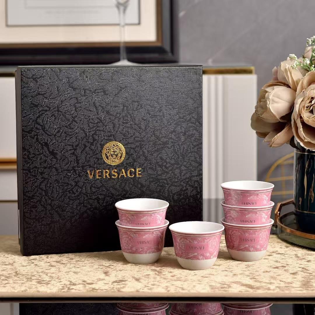 Versace Arabic coffee set of six cups - Versace Arabic Coffee | Aleppo Gift UAE