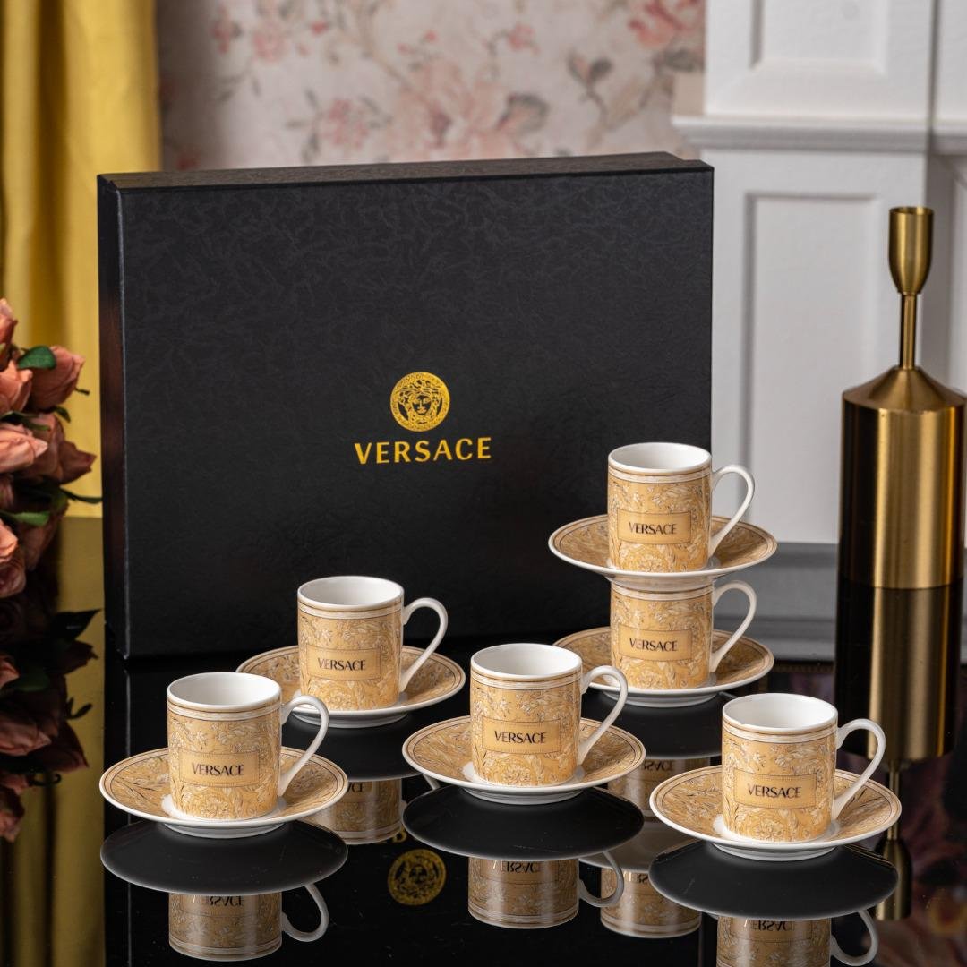 Versace Turkish coffee set of six cups and saucers - Versace Turkish Coffee Cups | Buy Online in UAE