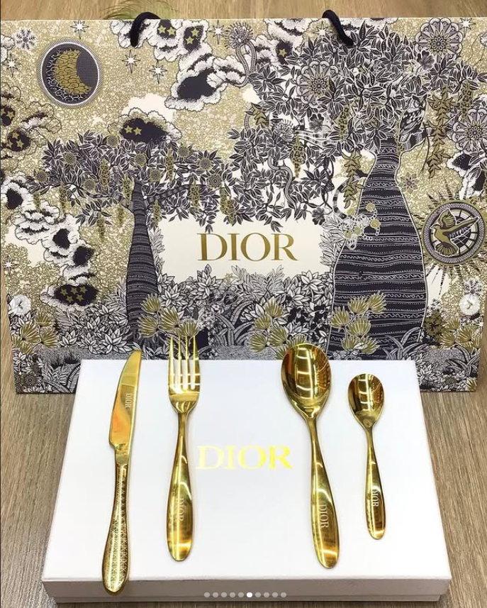 cutlery set for one person, Gold or Silver color - Dior Cutlery | Buy Online in UAE