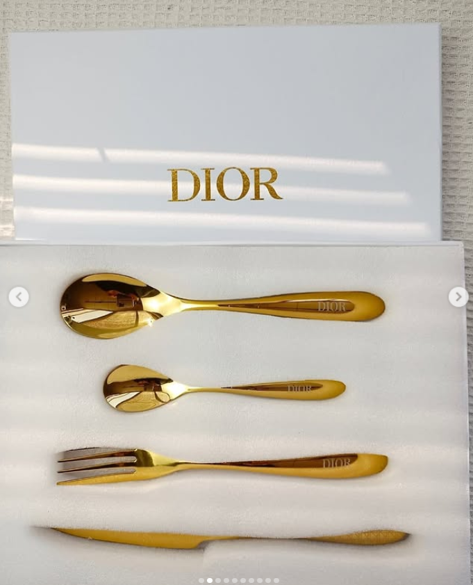 cutlery set for one person, Gold or Silver color - Dior Cutlery | Buy Online in UAE