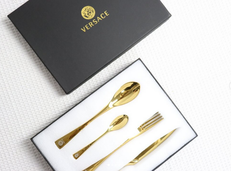cutlery set for one person, Gold or Silver color - Versace Cutlery | Buy Online in UAE