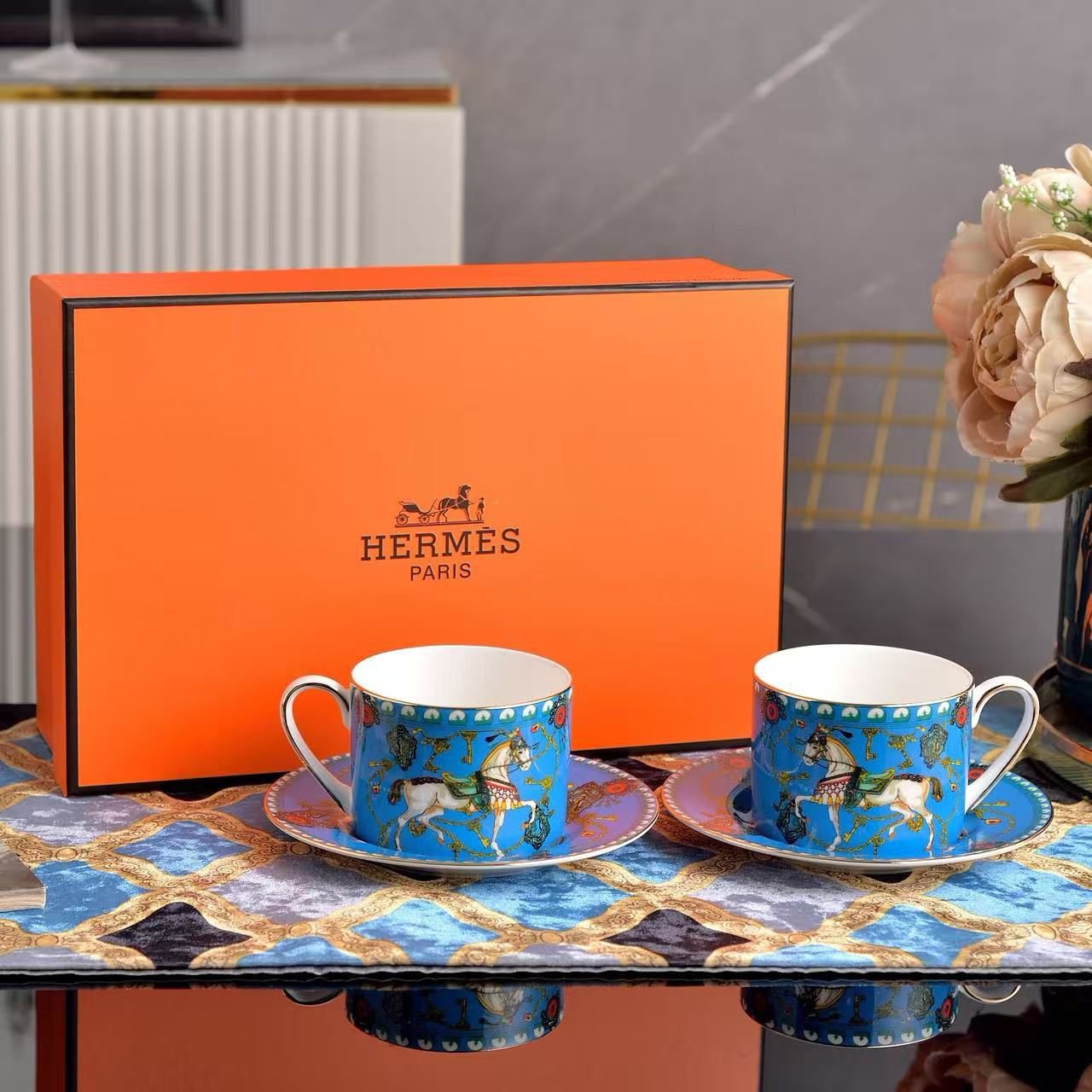 Hermes Blue tea cups - Hermes Cups | Buy Online in UAE