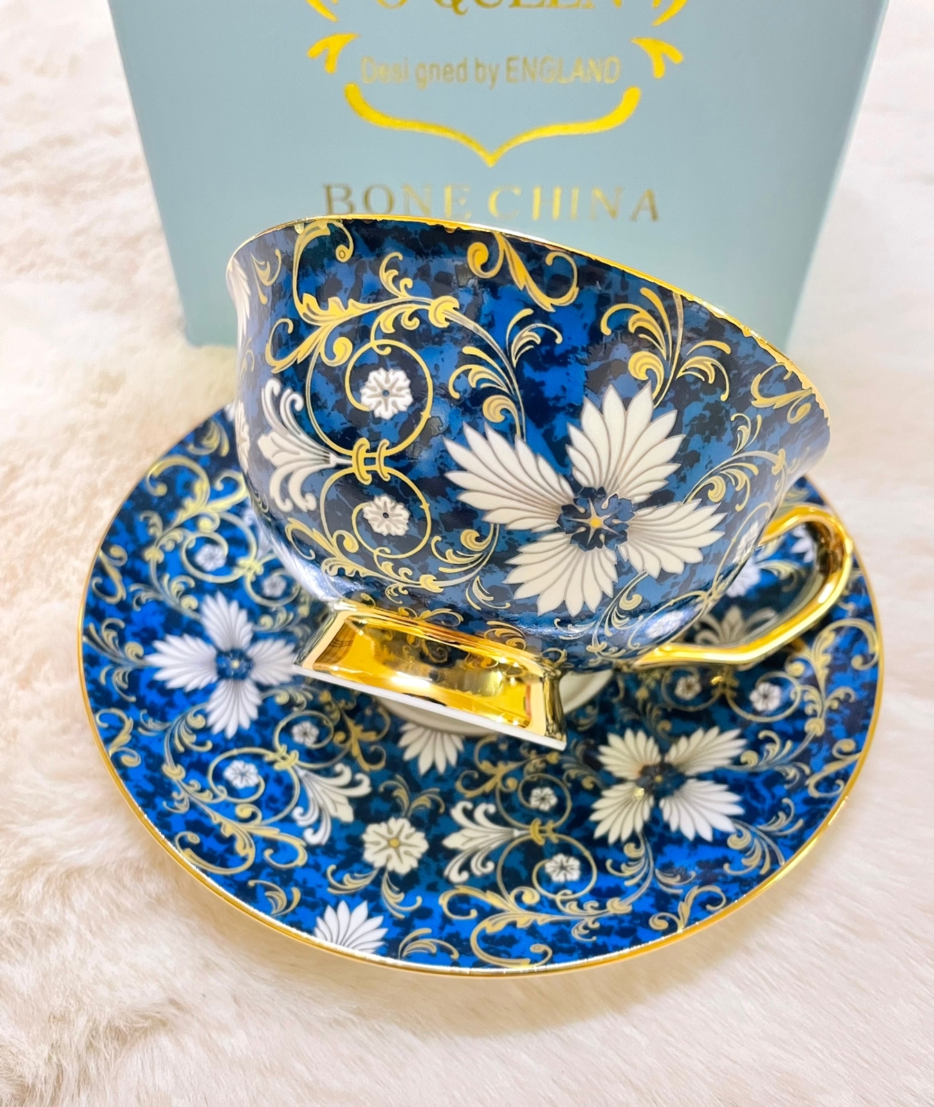 Tea cup with saucer, single cup.