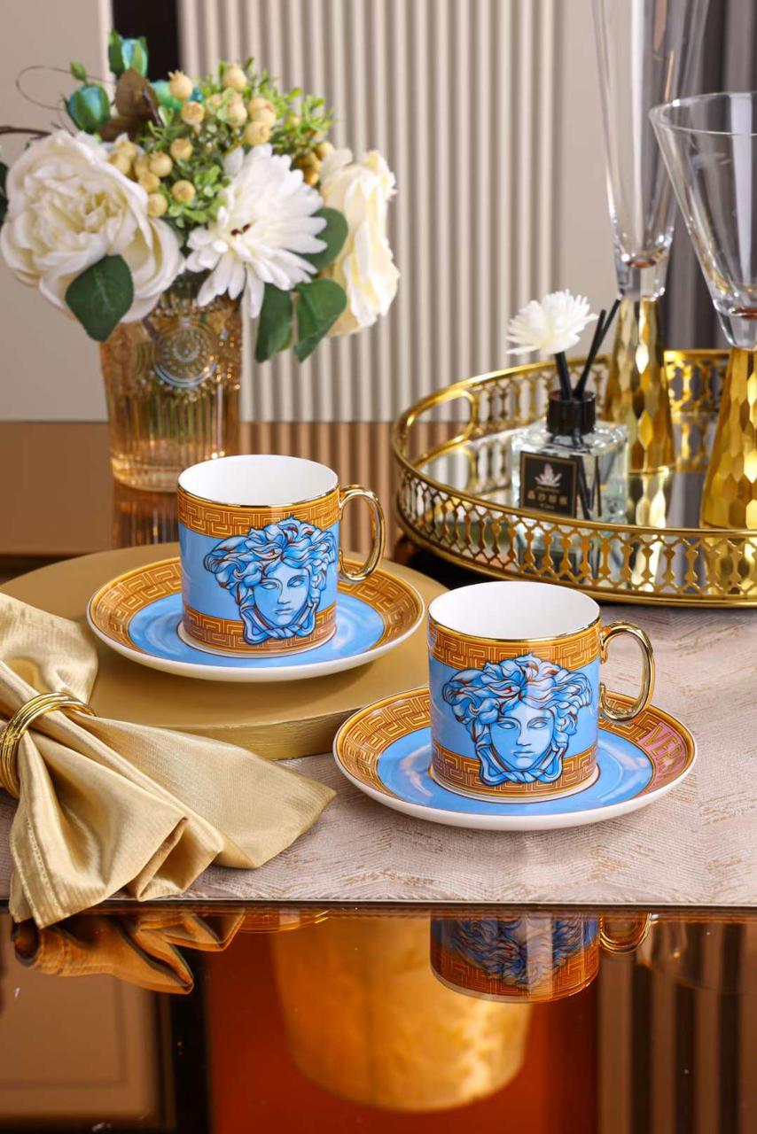 Versace 2 tea cups and saucers