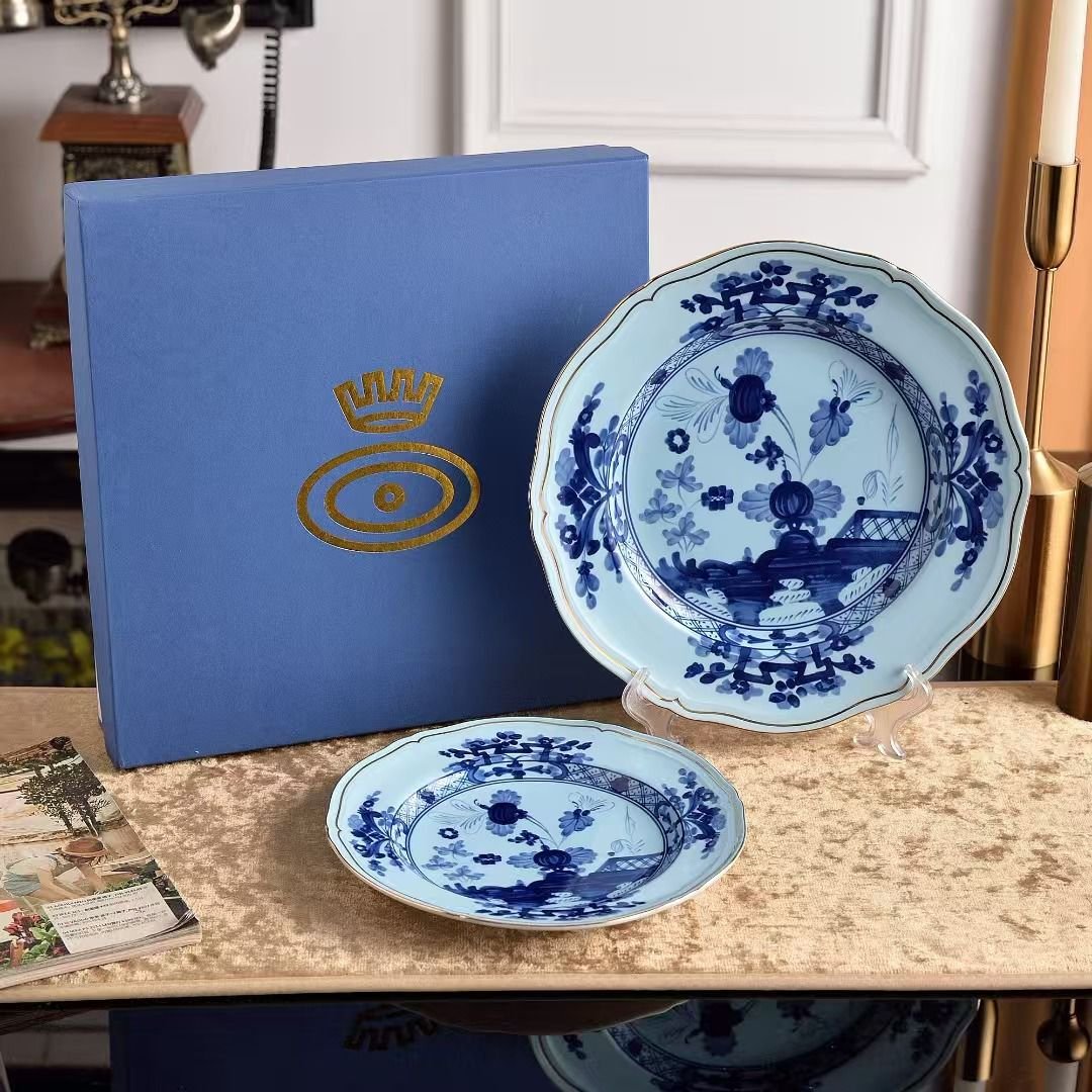 Ginori Plates set of two Blue Plates