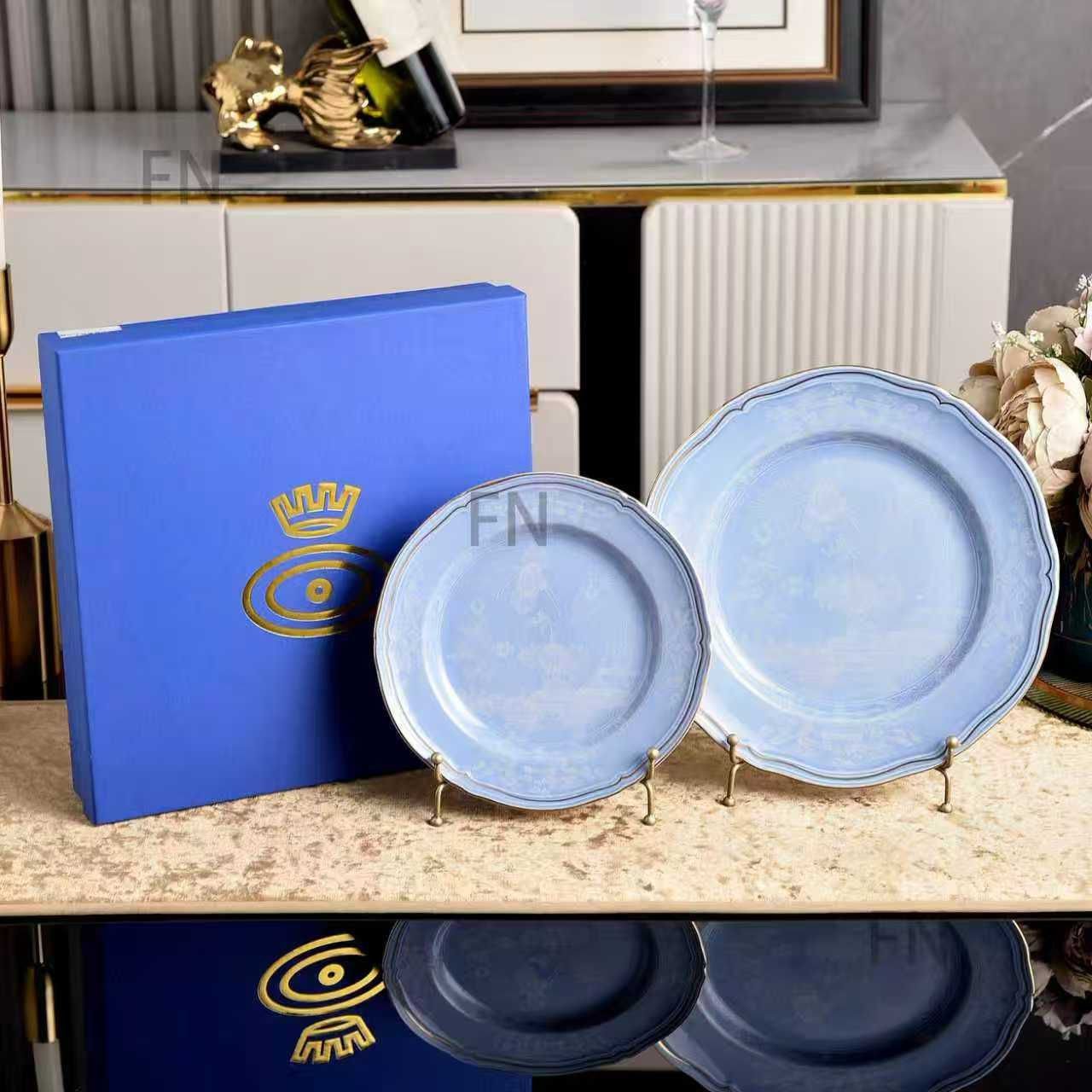 Ginori Plates set of two light blue Plates