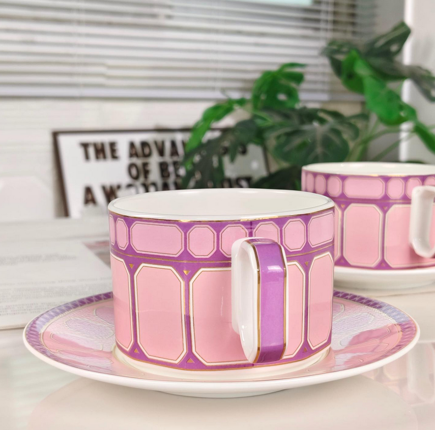 Swarovski tea cups set of two - pink - Swarovski tea cups | Aleppo Gift UAE