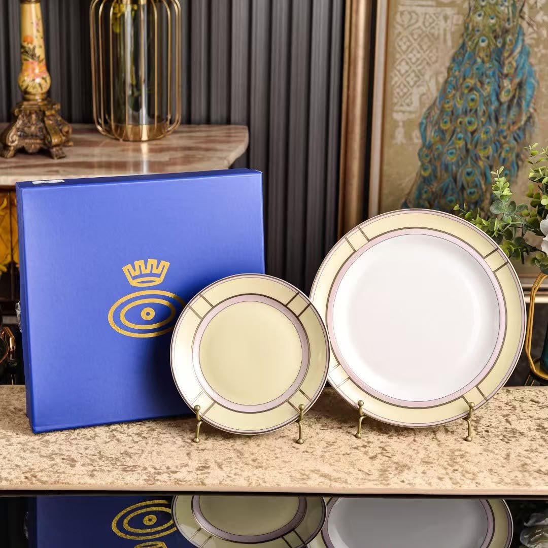 Ginori 1735 Diva Giallo porcelain set of two plates - Ginori Plates | Aleppo Gift UAE