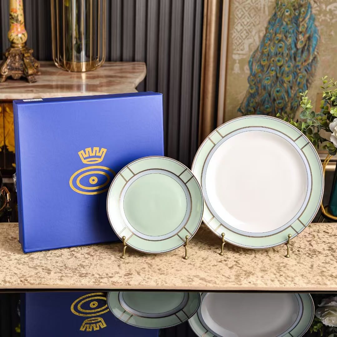 Ginori 1735 Diva Giallo porcelain set of two plates - Image 2 of 4