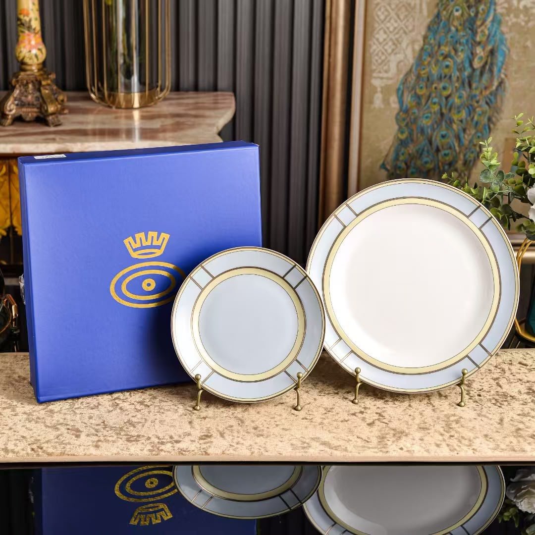 Ginori 1735 Diva Giallo porcelain set of two plates - Image 3 of 4