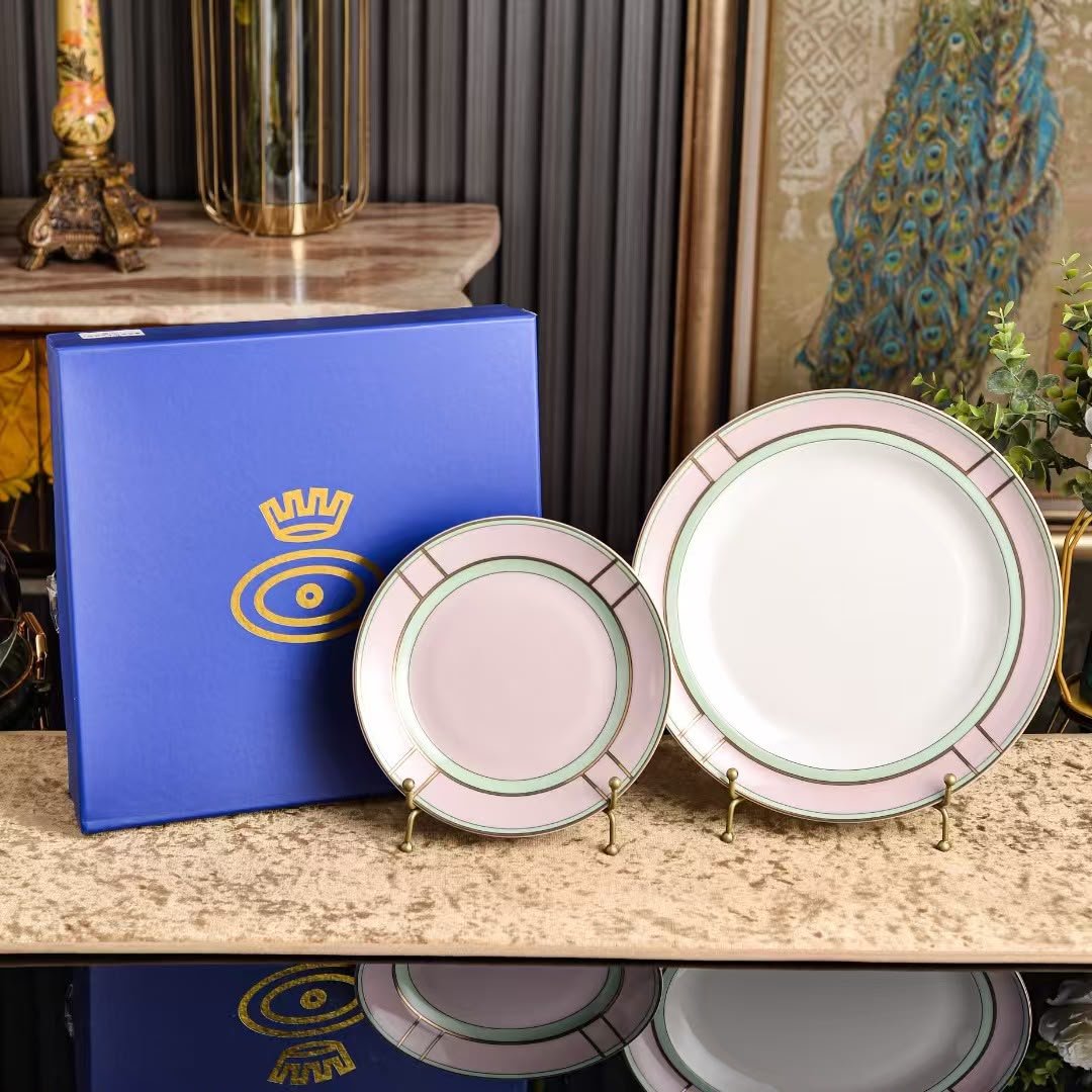 Ginori 1735 Diva Giallo porcelain set of two plates - Image 4 of 4