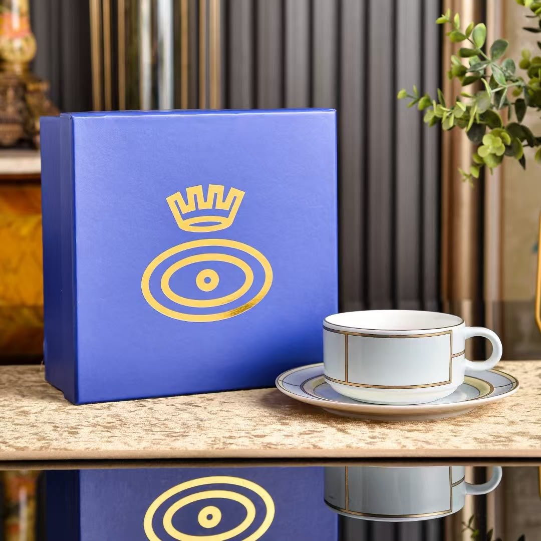 Ginori 1735 Diva Celeste Coffee Cup & Saucer Set - Ginori Cups | Aleppo Gift UAE